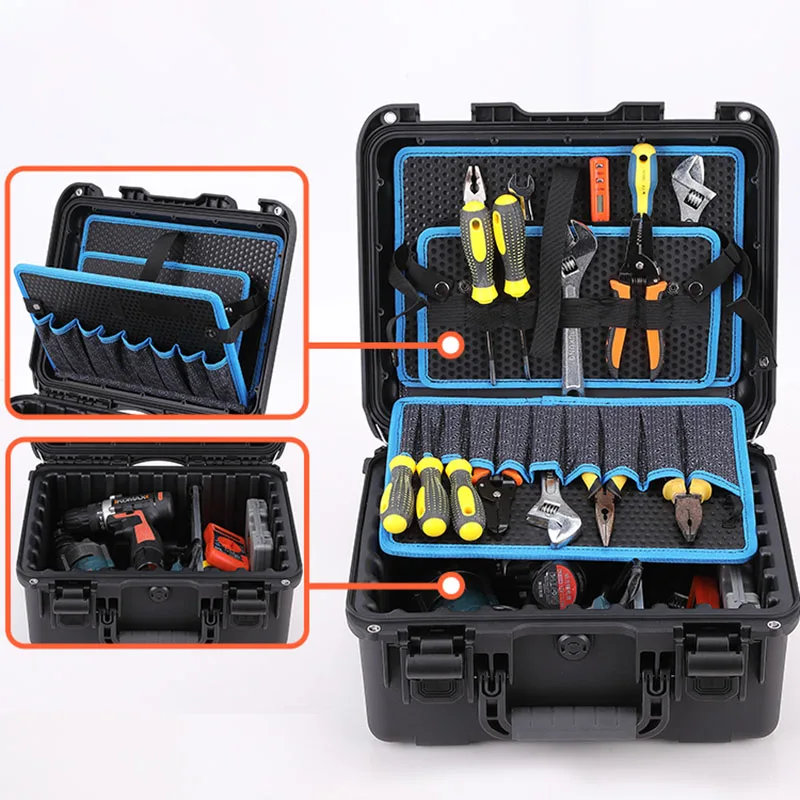 Complete Multifunctional Toolbox Organizer Storage Carrying Case Professional Waterproof Hard Portable Hardware  Accessories