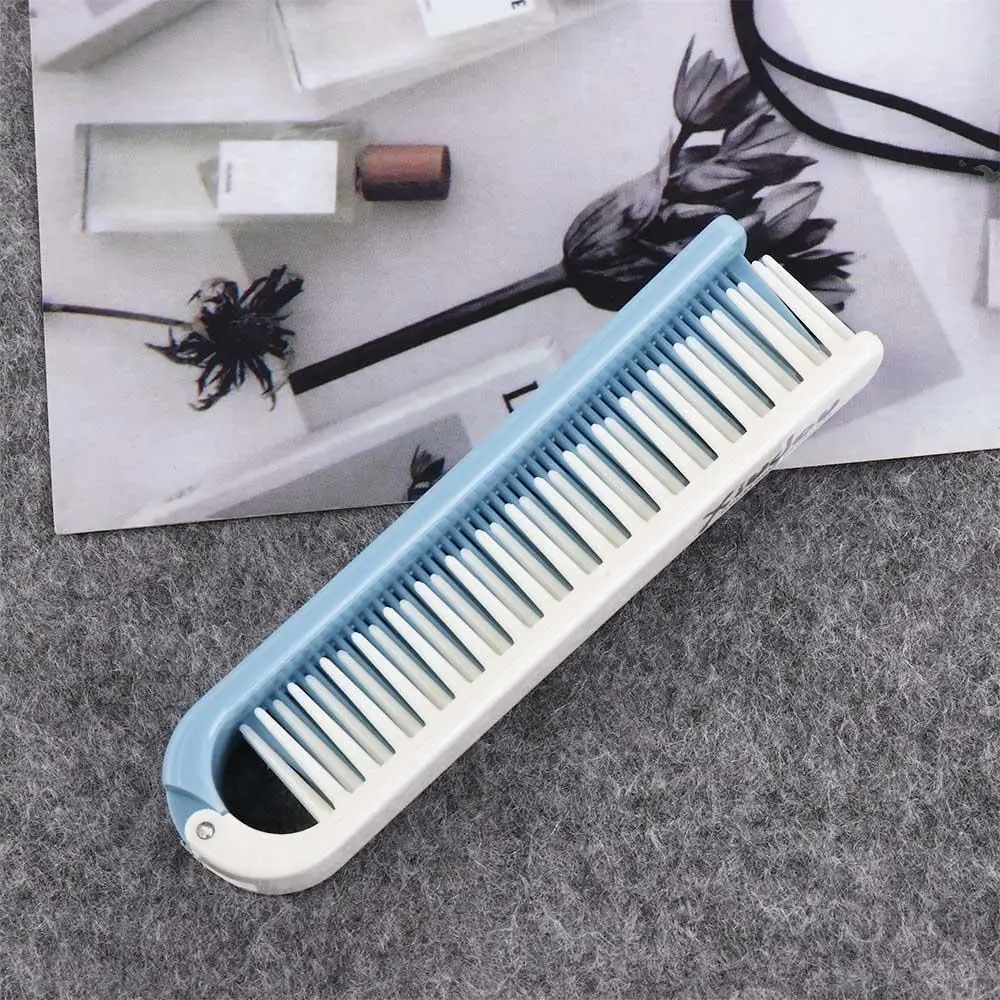 Easy Use Massage 2 in 1 Folding Comb Portable Hair Care Travel Hair Brush Random Color Handheld Foldable Comb Travel