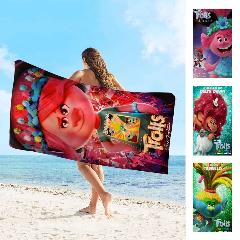 

Happy Trolls Big Microfiber Beach Towels Quick Dry Towel Sand Beach Towels Pool Towel For Travel Swim Pool Yoga