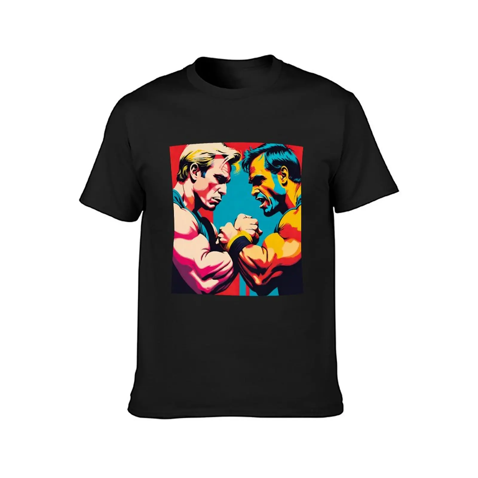 Battle of Strength: Two Arm Wrestlers Locked in Intense Contest T-Shirt korean fashion hippie clothes sweat shirts, men