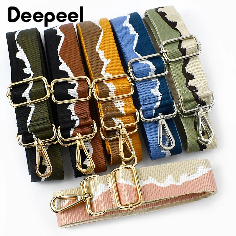 Deepeel Fashion 3.8cm Wide Contrast Color Shoulder Handbags Strap 75-145cm Adjustable Simple Style Crossbody Straps Accessories