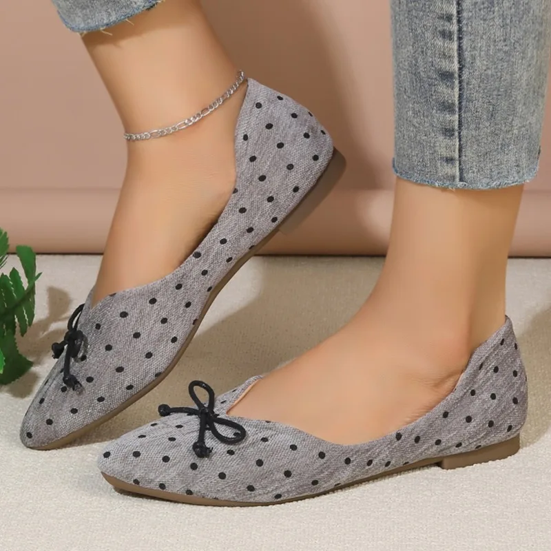 Sharp Bow Bow Shallow Mouth Single Shoe for Women 2026 New Flat Shoes