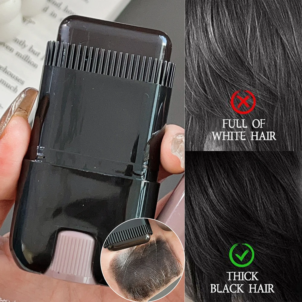 

3-Color Touch-Up Hair Stick Portable Temporary Quick Coverage Hair Pen Instant Dye Stick Comb One-off Temporary Hair Coloring