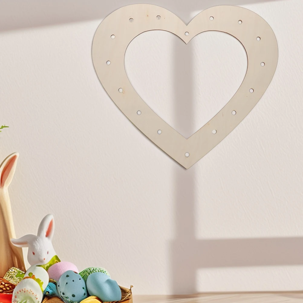 

Wood Heart Shaped Wreath Frame Sturdy DIY Base for Wedding Holiday Valentine Flower Crafts Romantic Hanging Decoration