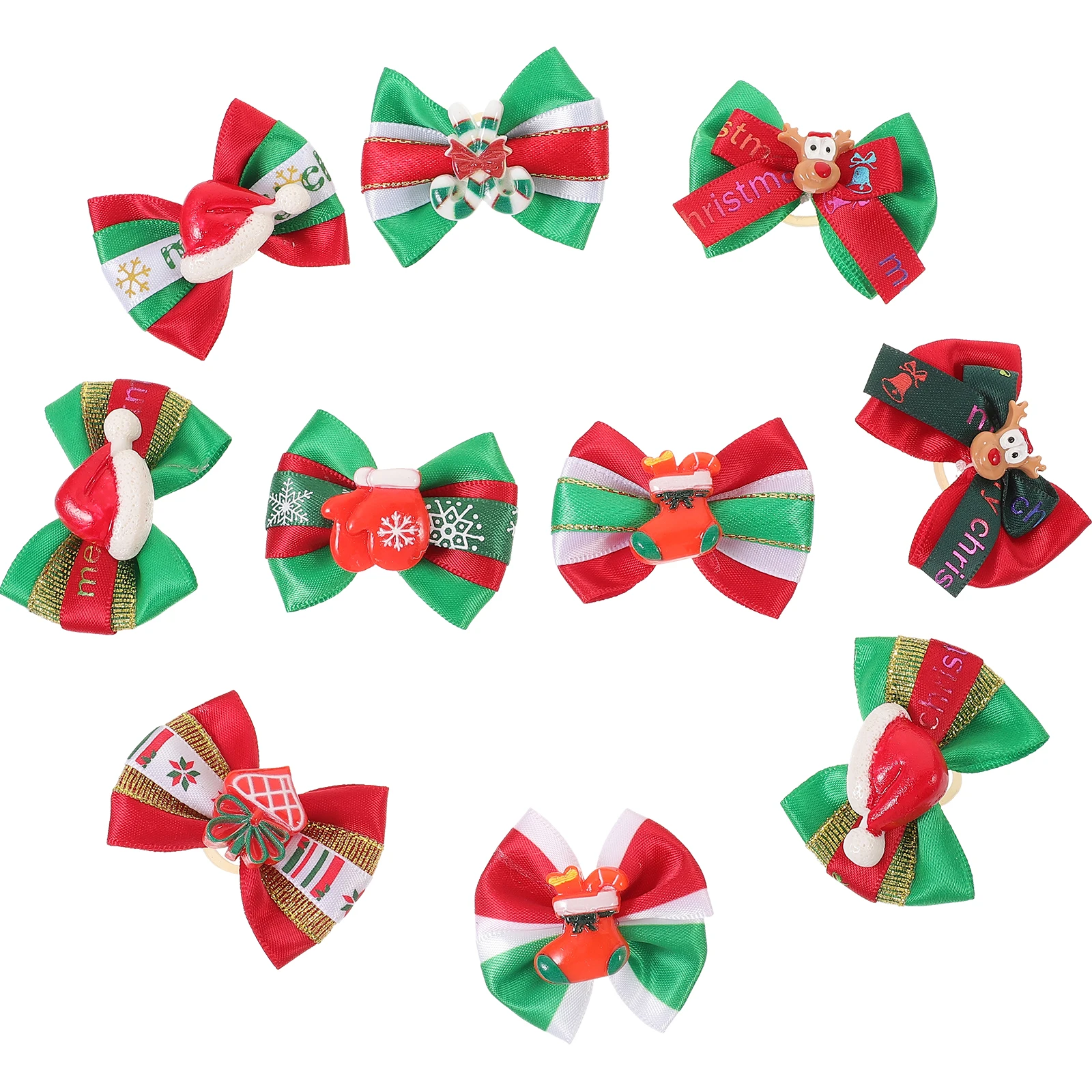 

Christmas Santa Snowman Pet Headdress Xmas Dog Bows Small Size Dog Bows Hair Accessories for Small Dogs Puppy Cats