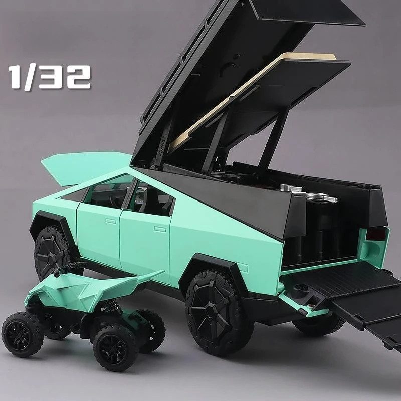 

1:32 Cybertruck Pickup Alloy Кемпинг RV Модель автомобиля Литье под давлением Металлическая игрушка Ван Дом на колесах Туристический автомобиль Модель Звук Свет Подарки для детей