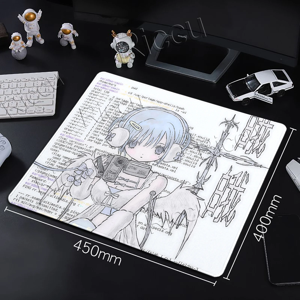 Personalized Subcultural Aesthetics Anime Girl Mouse Pad Y2K Art Angel Creative Decort Desk Mat PC Mousepad Keyboard Accessories