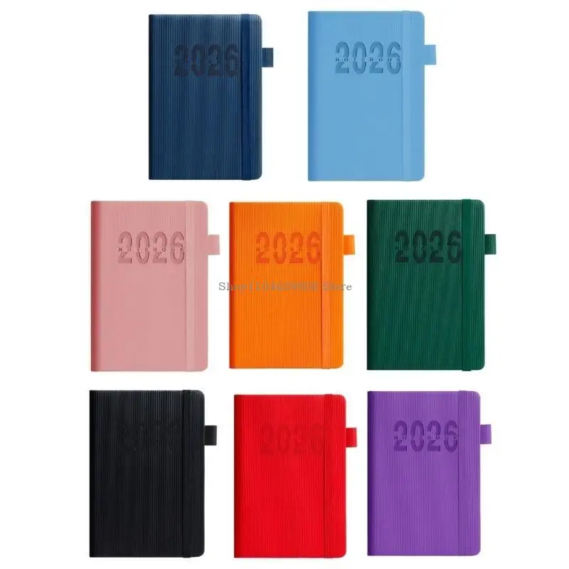2026 Daily Planner 360 Pages Elastic Strap Closure Hardcover Academic Planner for Business Meeting Notes Daily Planning