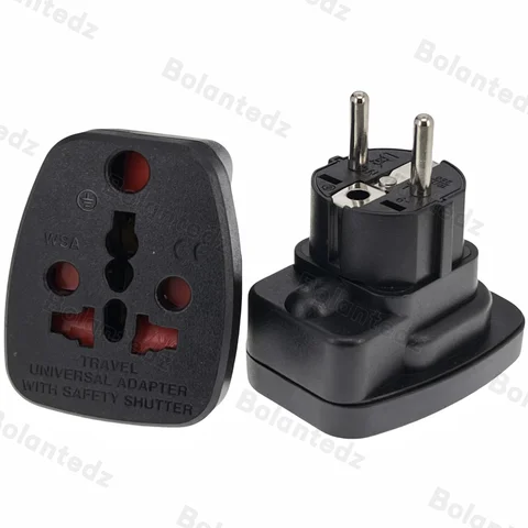 Enchufe Universal grande de Sudáfrica a Francia, alemán, Corea, adaptador de enchufe europeo, convertidor de viaje, suizo, India, Reino Unido, EE. UU. AU