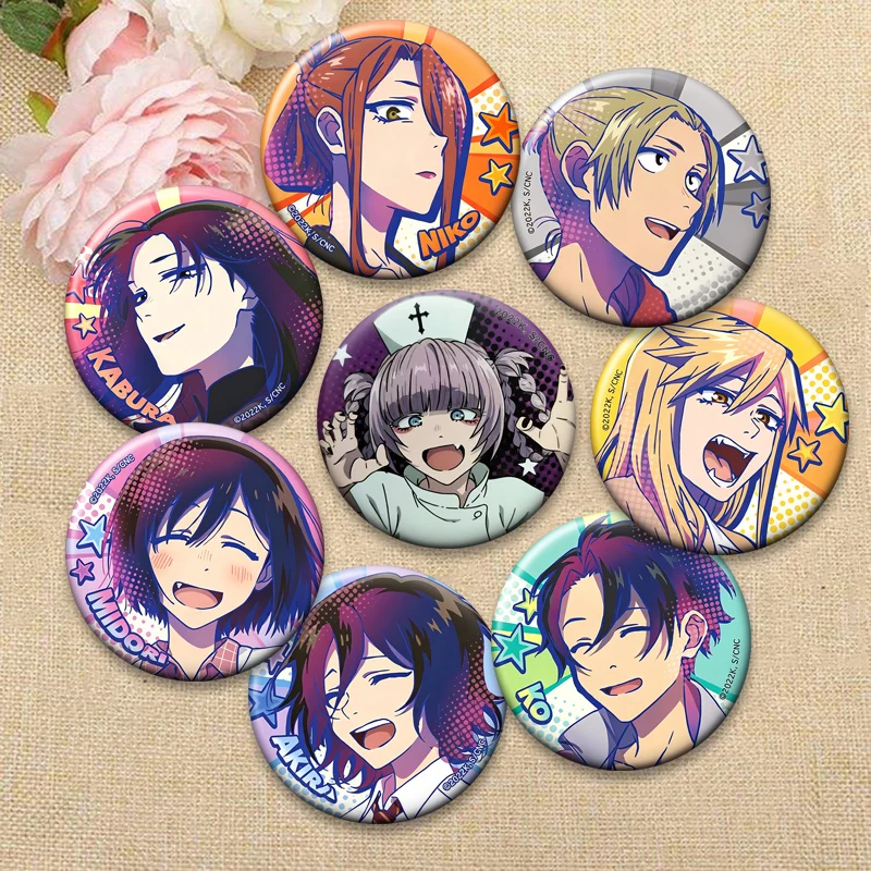 Anime Call of The Night Badge on Backpack Accessorie Ko Yamori,Nazuna Nanakusa,Kyouko Mejiro Pin Cartoon Brooches Bag Decor Gift