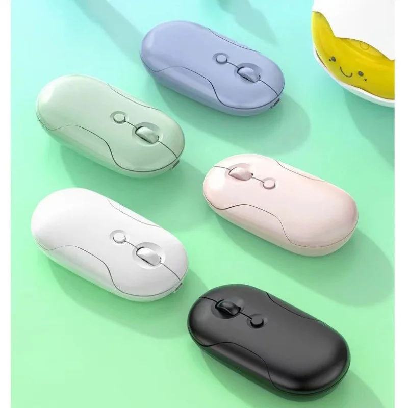 

Pebble Charging Wireless Bluetooth 2.4g Dual Mode Mouse Laptop Mobile Phone Tablet Universal Office