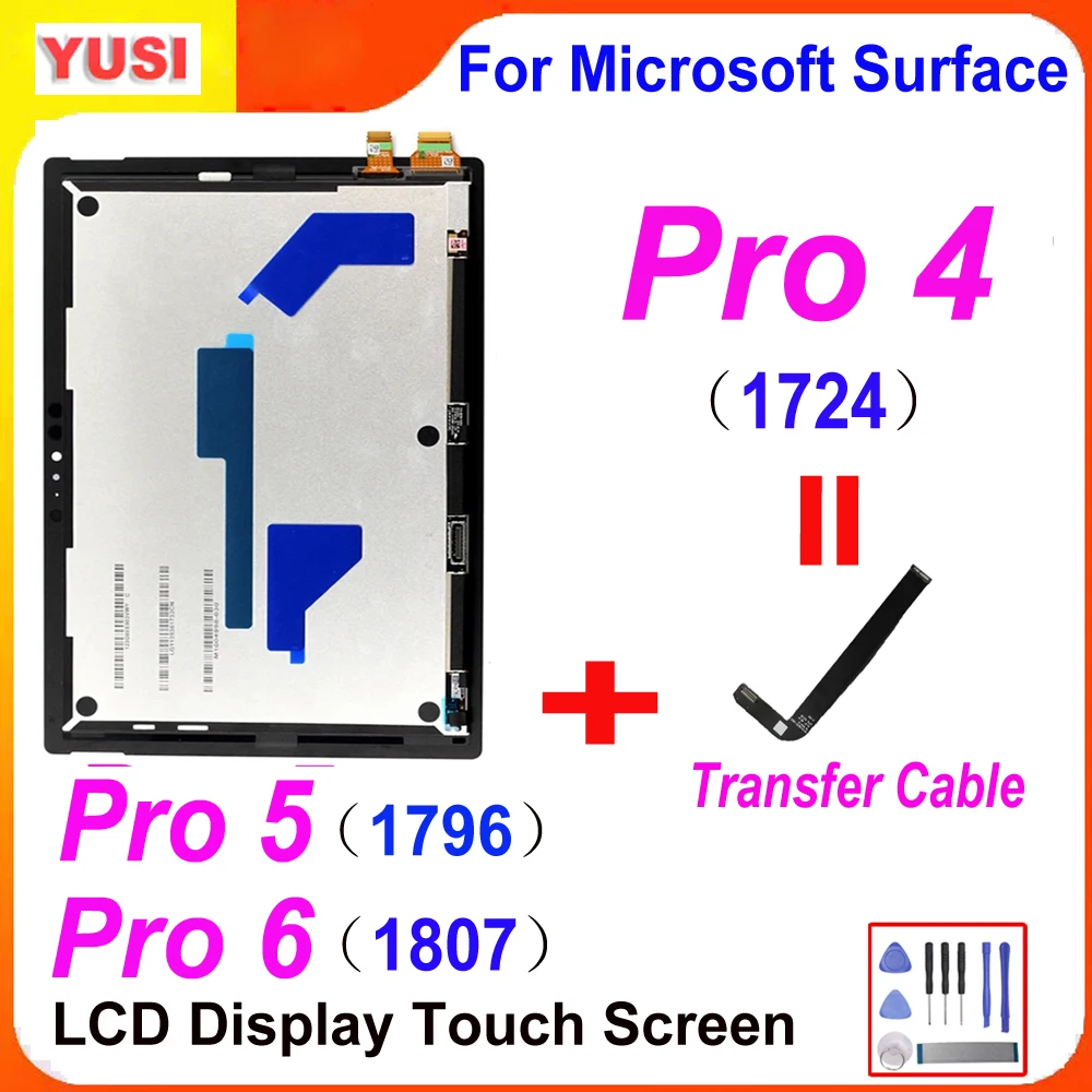 AAA + LCD para Microsoft Surface Pro 4 1724 LCD Pro 5 1796 LCD Pro 6 1807 pantalla LCD MONTAJE DE digitalizador con pantalla táctil reemplazar