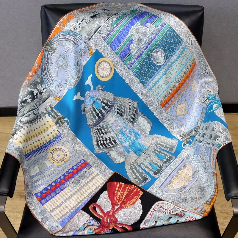 

Двусторонний шелковый шарф 90 см, женские квадратные банданы ручной работы, хиджаб, роскошные саржевые шарфы для сумок, аксессуары, Рождественский подарок