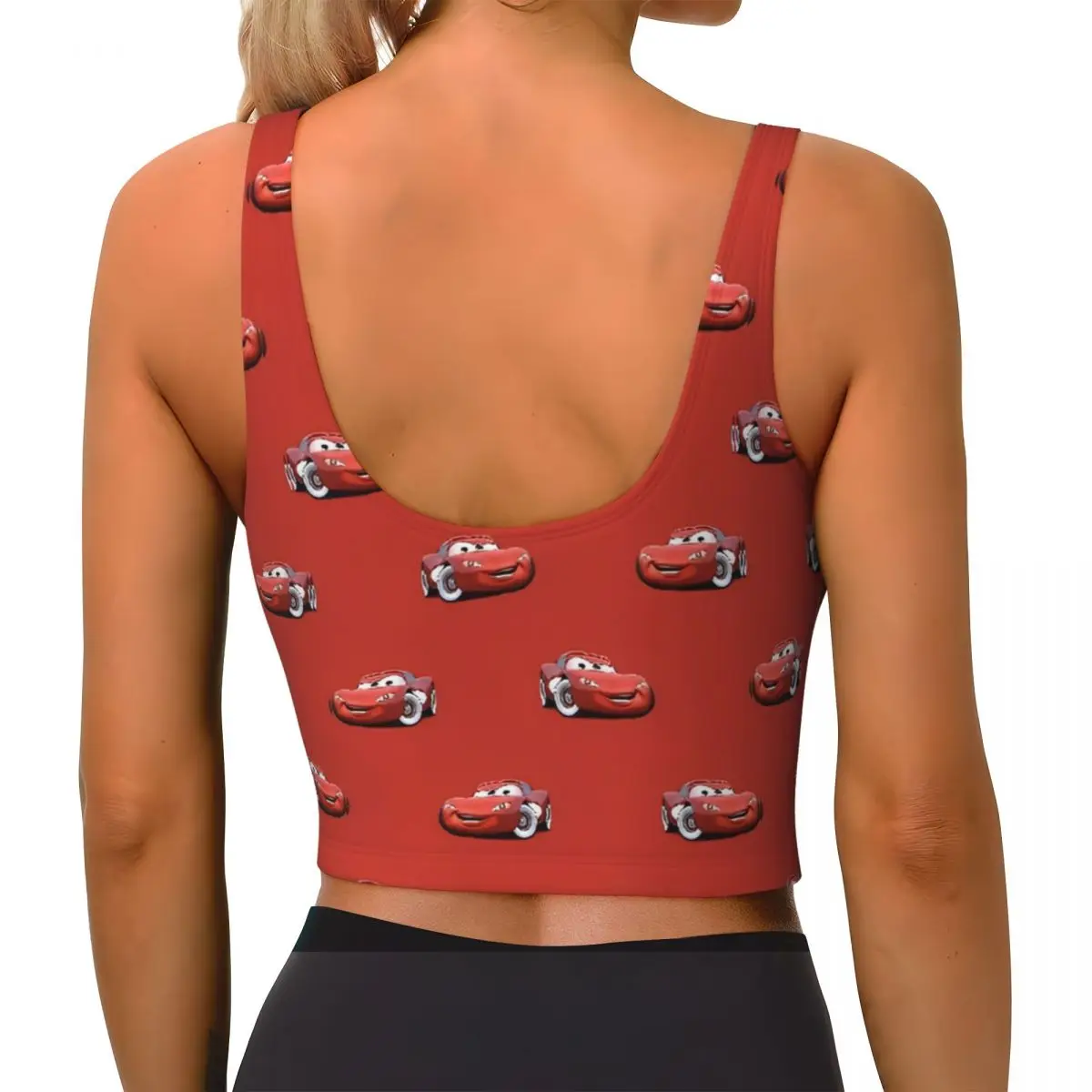 Lightning Mcqueen And Sally Car High Impact Sports Bra for Women Running Bra Tank Tops Sport Bras Push up