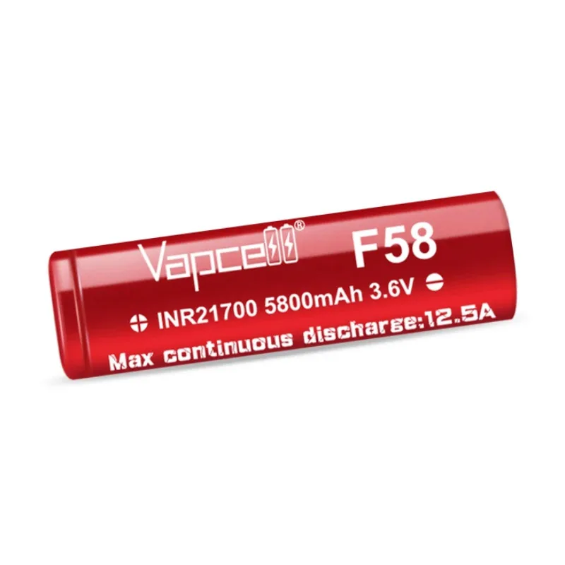 Original Vapcell High-capacity Battery F58 INR 21700 Battery 5800mah 12.5A 3.6 V Rechargeable Lithium Ion Battery For Flashlight