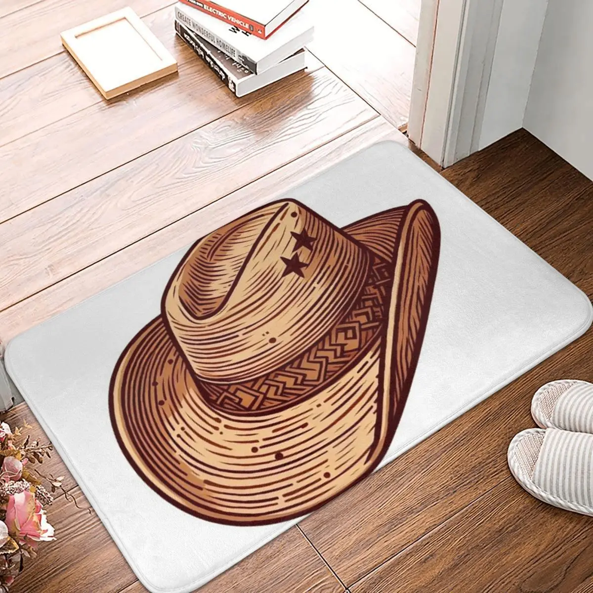 Funky Cowboy Anti-slip Doormat Floor Mat Washable Carpet Rug for Kitchen Entrance Home Balcony Footpad Mats