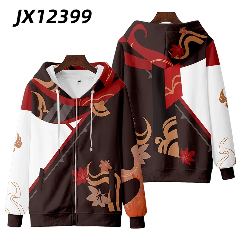 Jogo quente genshin impacto kaedehara kazuha cosplay traje 3d impressão zip up feminino/masculino moletom com capuz casual agasalho outerwear