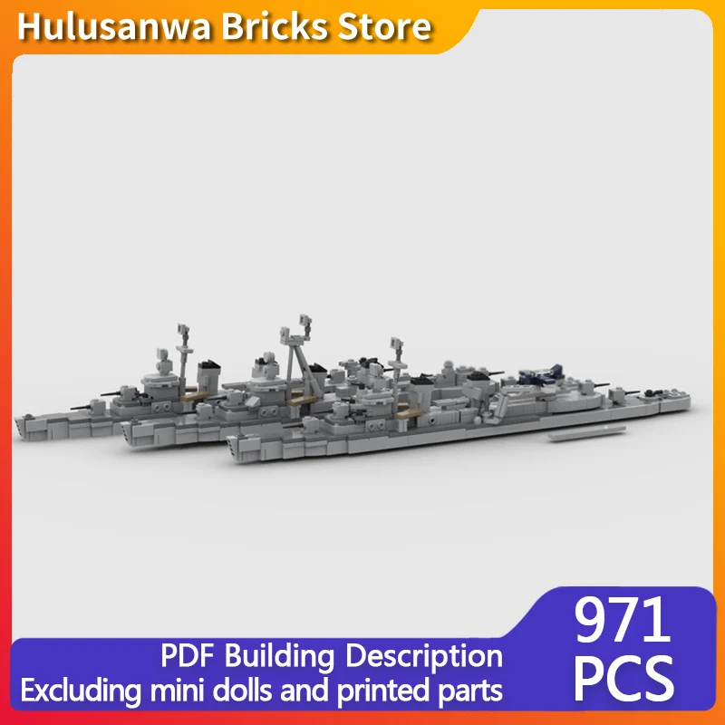 

Fletcher Class Destroyer W3 Model MOC Building Bricks War Equipment Modular Technology Gifts Holiday Assemble Children Toys Suit