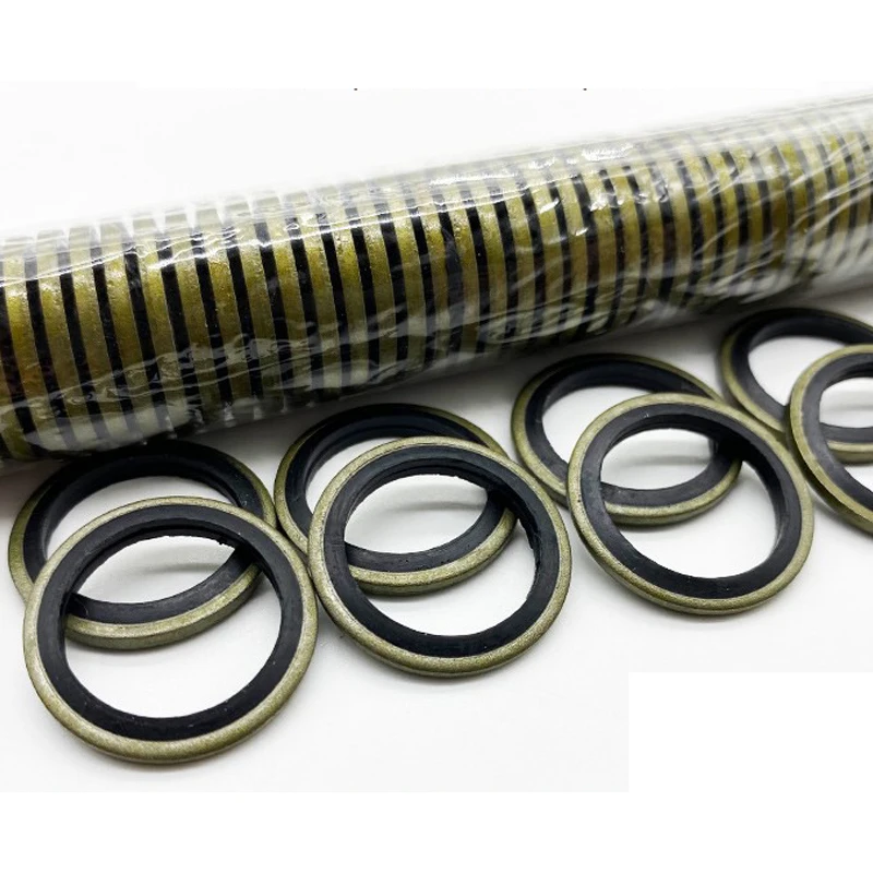 Combined Gasket Skeleton Oil Seal Carbon Steel Nitrile JB982-77 Metal Rubber 3-65mm Oil Drain Plug Gasket M6/M8/M10/M20-M65