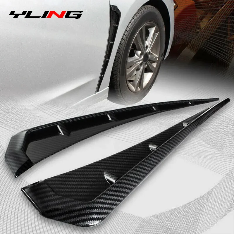 1 Pair Car Fender Side Vent Carbon Fiber Spoiler Air Flow Intake Hole Grille Sticker Cover Accessories For BMW For Audi For Toyo