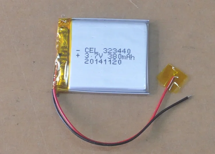 Bekkinsale, bateria de fone de ouvido Bluetooth de 380 mah, máquina de aprendizagem de 3,7 V, gravador de bicicleta, bateria de lítio 323440   Li-io recarregável