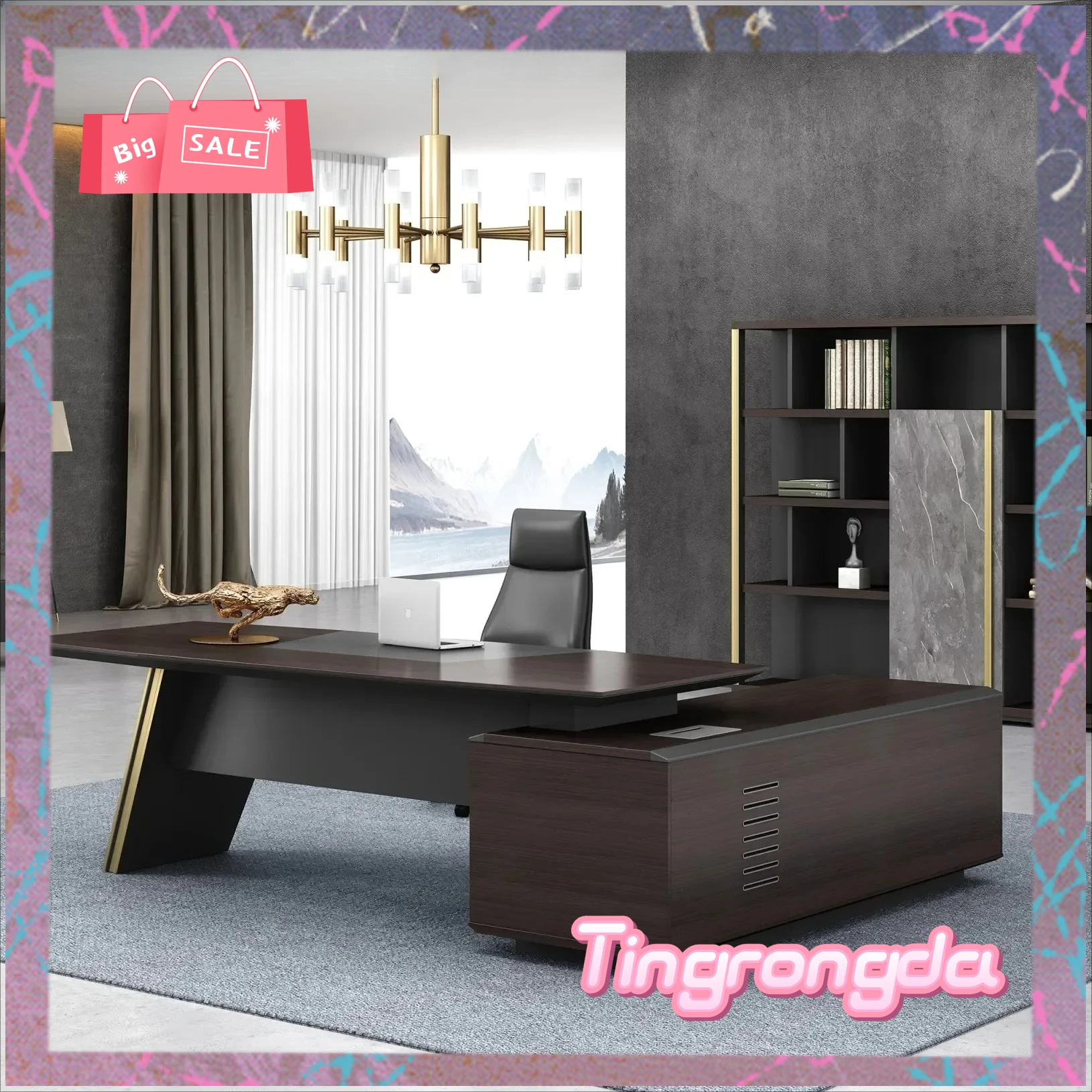 Attractive US Good Selling 2.4M Modern Design Luxury Workspace CEO Presidential Office Furniture Executive Desk