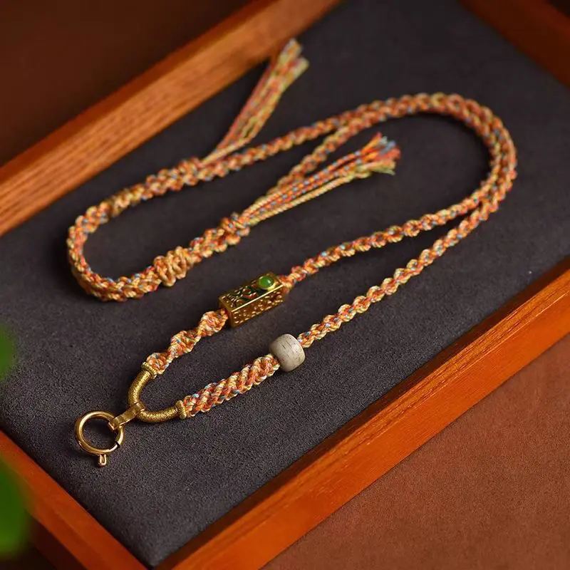 Hand-woven Cotton and Linen Hand Rope Tibetan Buddha Necklace Trendy Fashion Lanyard Vintage Adjustable Jewelry Multiple styles