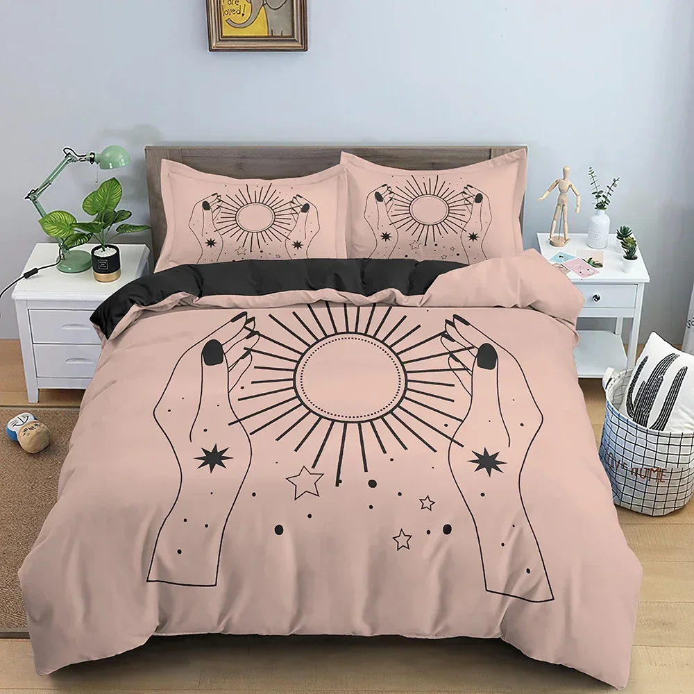 2026 Gesture Pattern Duvet Cover Set Buddhism Style Bedding Set Twin Full Queen Size Comforter Cover Bed Set With Pillowcase 2/3