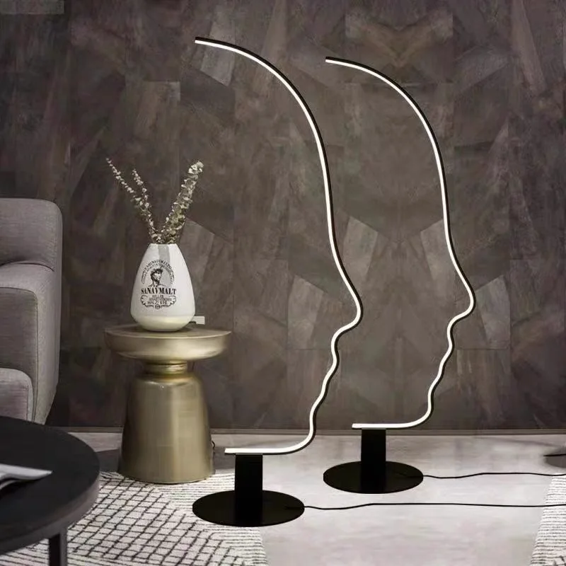 

New Style Human Face Art Floor Lamp Nordic Designer Creative Living Room Sofa Bedroom Study Modern Minimalist Line Floor Light