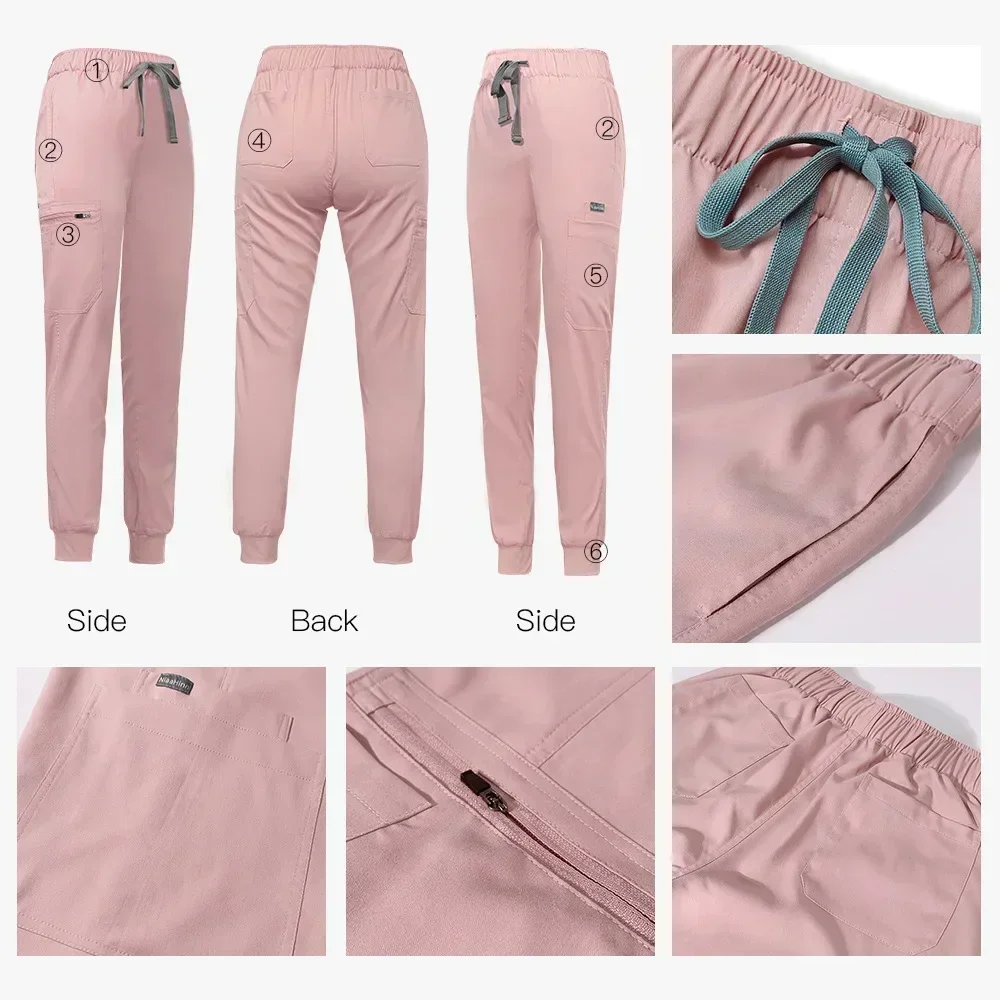 Medical Scrub พยาบาลชุดผ่าตัดคุณภาพสูงยืดหยุ่นขัด Healthcare Pharmacy สีทึบชุดขายส่ง Workwear Unisex