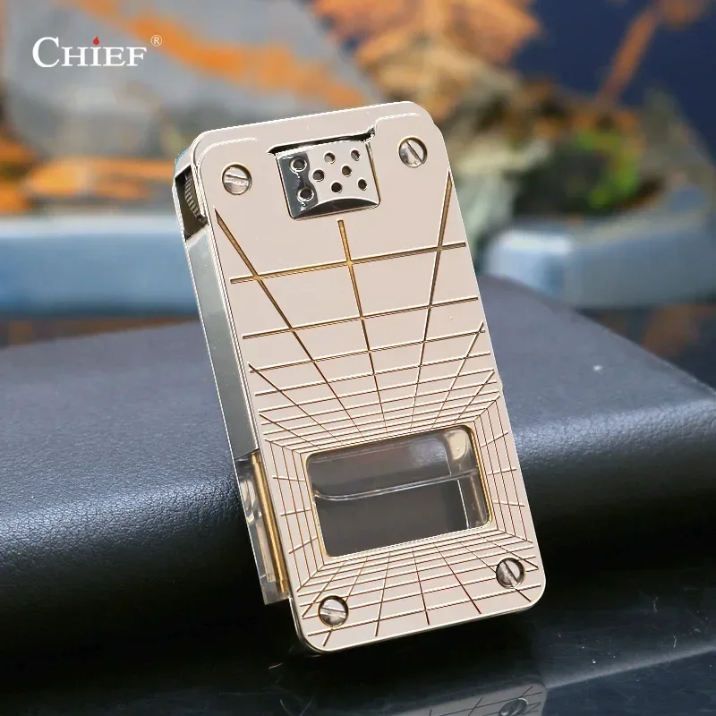 CHIEF 705 Dragon Tongue Kerosene Lighter Creative Transparent Oil Grid Can Automatically Ignite Men's Gift Lighter