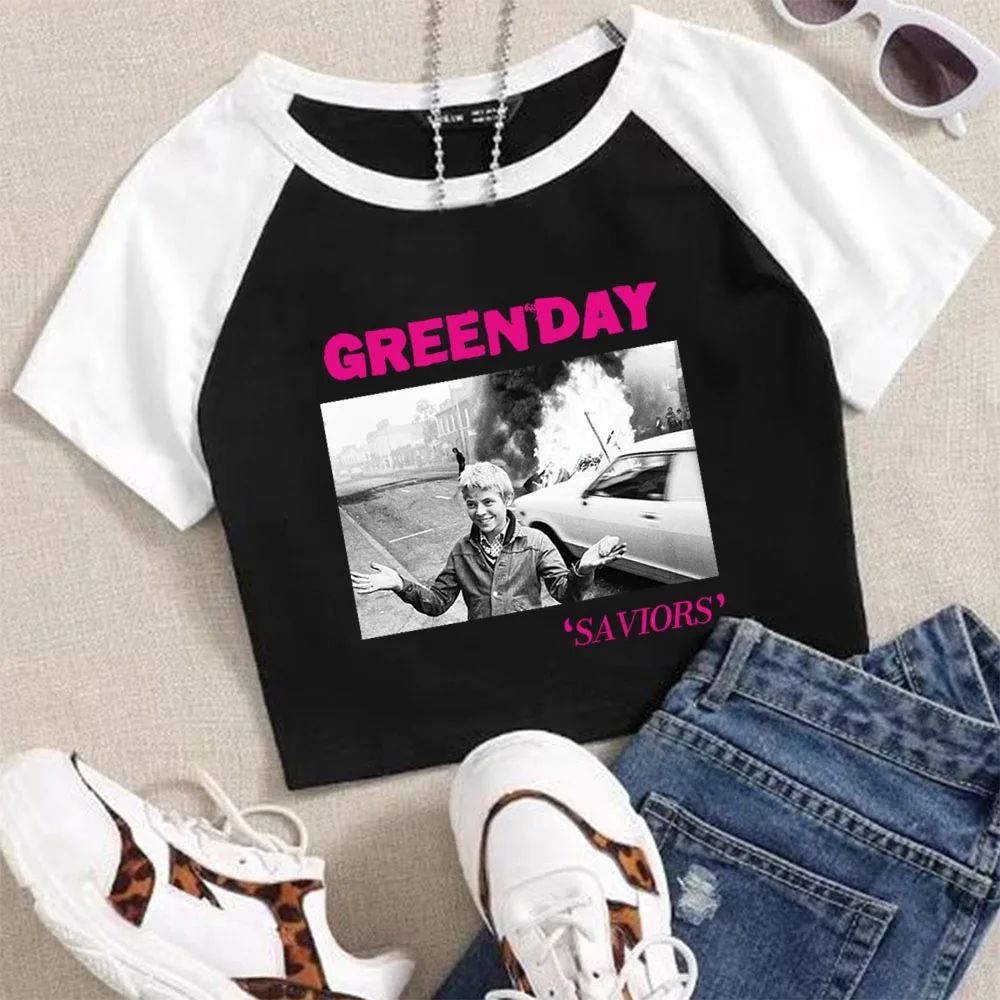 Green Day Saviors Woman's Crop T-Shirt Girls Fashion