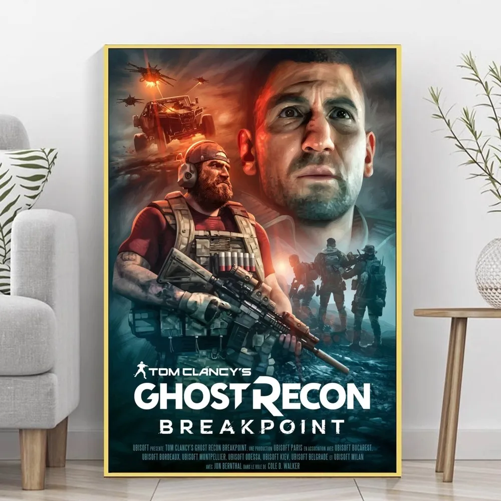 Ghost Recon Breakpoint  Game Anime Posters Sticky Fancy Wall Sticker for Living Room Bar Decoration Room Wall Decor