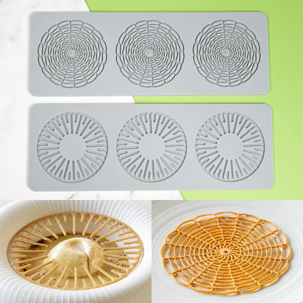 Leaf Circle Ring Sugar Flipping Lace Pad Tree Branches Vegetable Western Food Decoration Molecular Cuisine Baking Silicone Mold