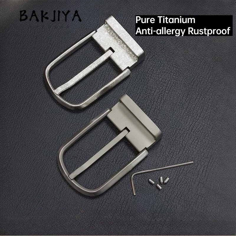 

Новые мужские пряжки для ремня из чистого титана 35/38 мм, нержавеющие, гипоаллергенные, с винтами и инструментами, аксессуары для кожевенного ремесла