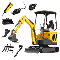 Best selling 1 ton 1.2 ton 1.6 ton 2 ton mini excavator multi functional hydraulic crawler customizable  gardening applications