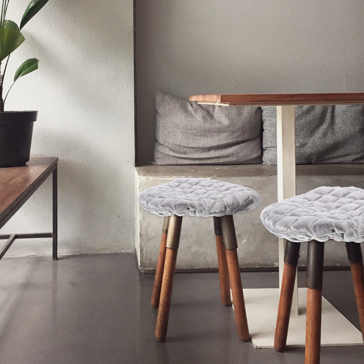 

1Pcs Stretchy Chair Seat Cover Easy Install Removable Stool Cover for Hotel Mall Comfortable Touch Stool Protective Case