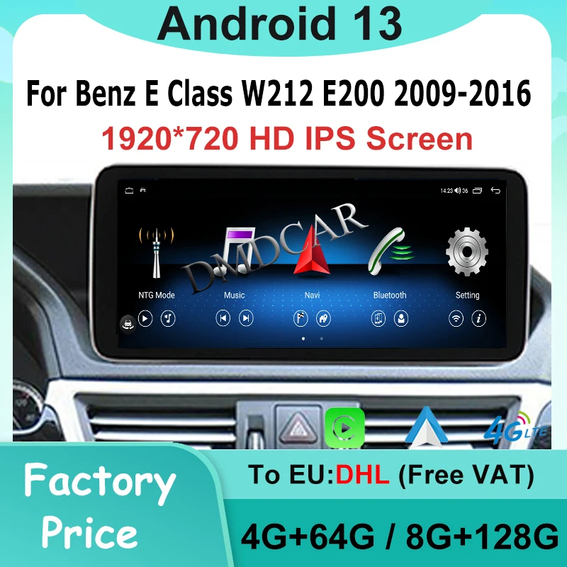 

Android13 GPS Navigation MTK7862 64G 128G 12.5" 10.25" For Mercedes Benz E Class W212 Multimedia Video Radio Player Bluetooth 4G