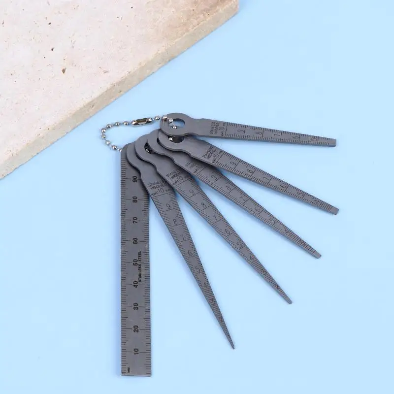 Steel Taper Feeler Gauge 6Pcs Set Accurate  Measuring Tool Inspection Gage for Engine Valve Shim Adjustment Machine Workshop Use