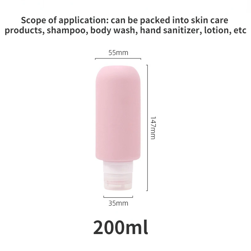 1pcs 200ml Large Capacity Portable Silicone Travel Refillable Bottle Shampoo Body Wash Emulsion Bottle Outdoor Travel Container