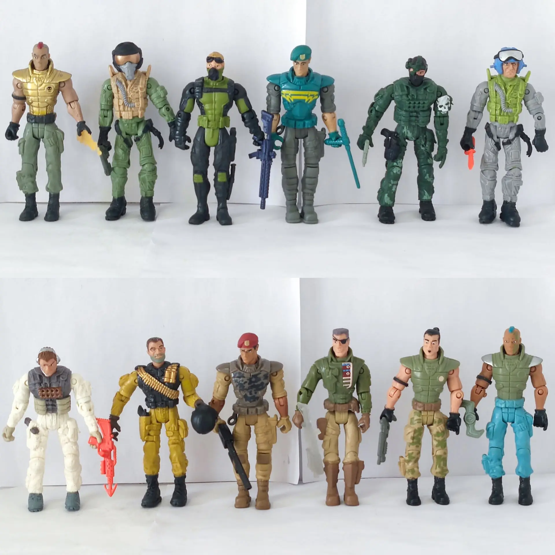 Lote de 5 figuras de ação soltas aleatórias do exército militar do soldado Lanard de 3,75"