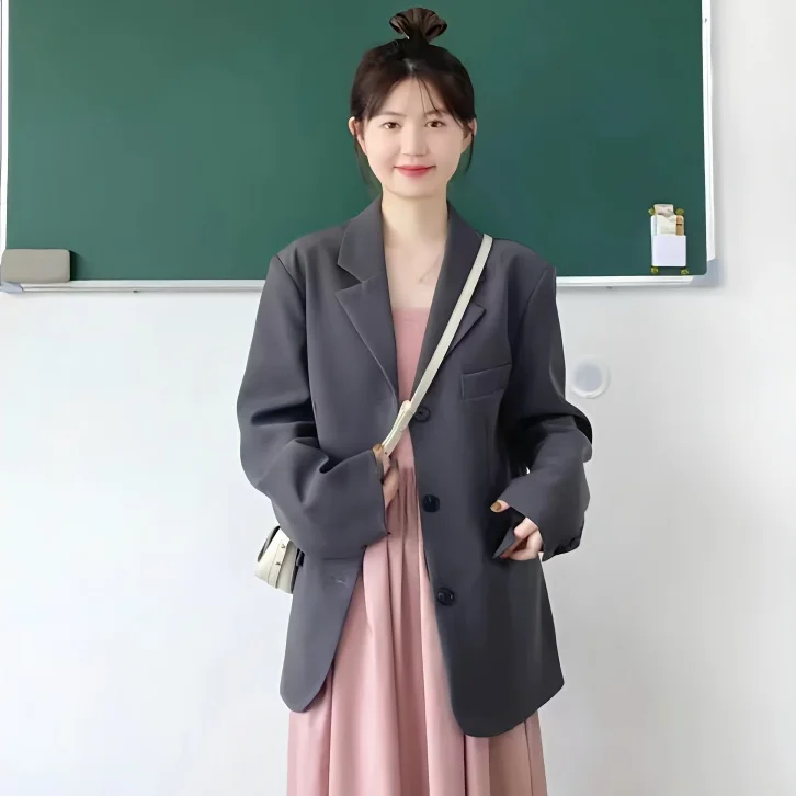 

Ladies Blazers High Quality Check Fem Ladies' Thiened Pant Petite Placket Modern Garment Removable Woman'S Tying Look Fahison