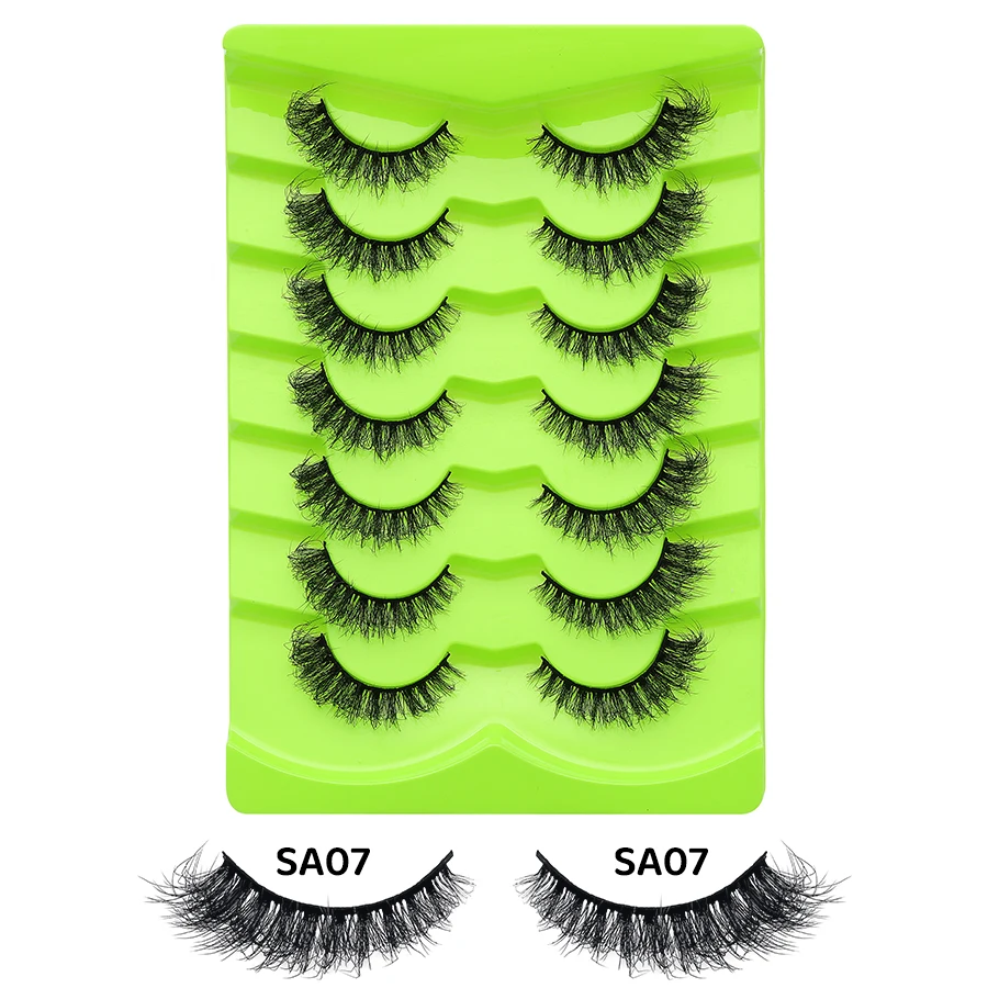 DINGSEN 7 Paar falsche Wimpern, Katzenaugen-Wimpern, Manga-Wimpern, künstliche Nerz-Wimpern, natürliche, lange, geflügelte End-Augen-längige Wimpern – Detail 17