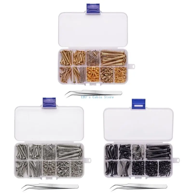 

XXFC Guitar Screws Assortment Box Kits for Electric Guitar Tuner, Switch, Neck Plate