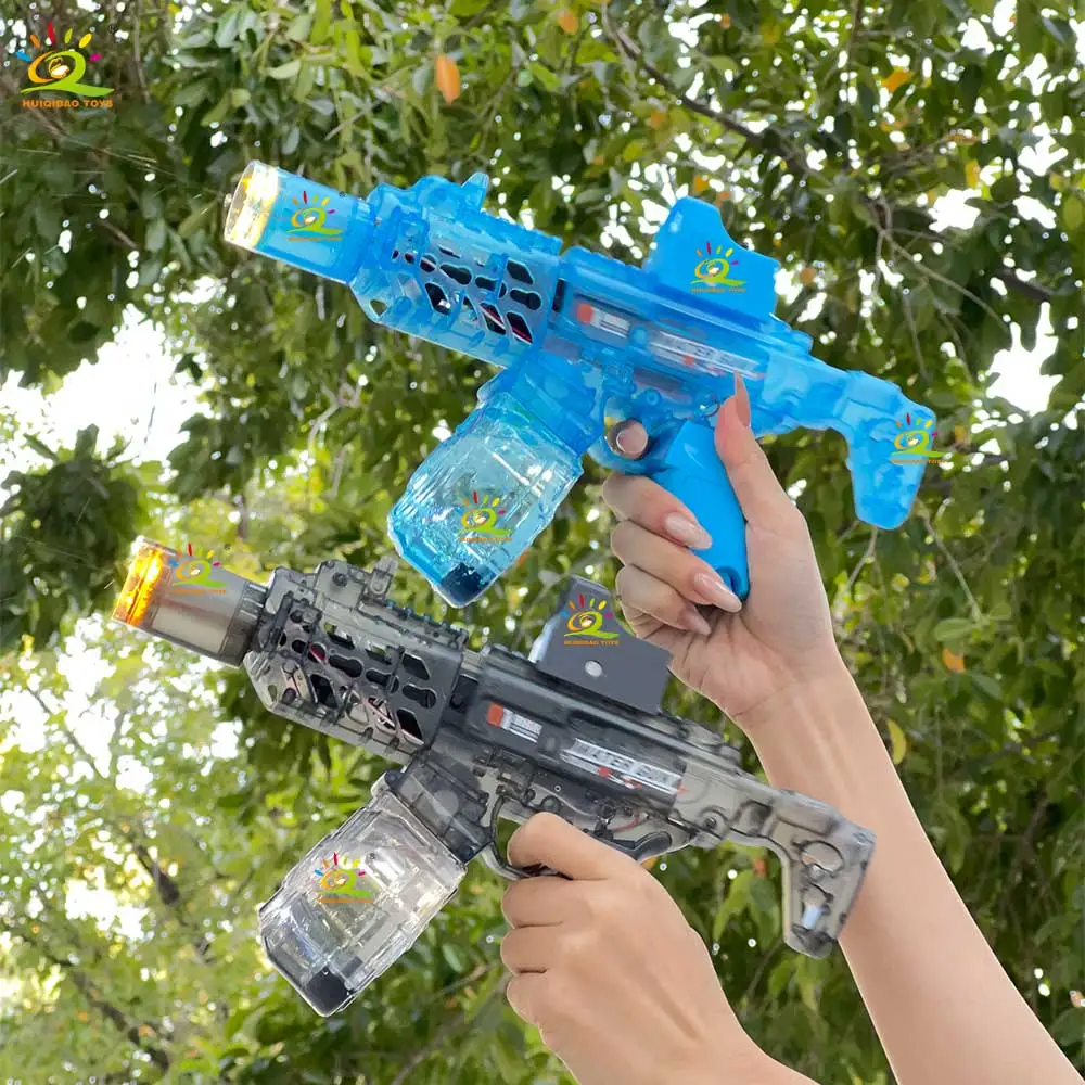 HUIQIBAO Light Up Electric Water Gun, Automatic High Pressure Squirt Blaster for Kids Adults Summer Pool Beach Water Fight Toy