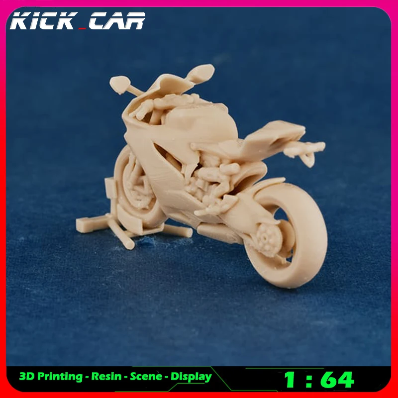 Kicarmod 1/64 Motorrad (ohne Jiffy-Ständer) Modellauto Diorama ungefärbtes Harz Garage Szene Dekoration Simulation Szene Spielzeug – Detail 19