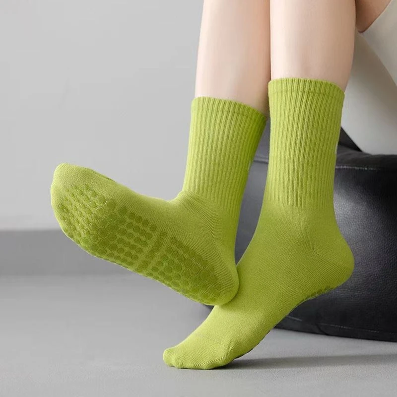 1/7 Paar atmungsaktive Yoga-Socken aus Baumwolle, einfarbig, rutschfest, für Damen, Sportsocken, Pilates-Socken, Tanz-Fitness-Trainingssocken