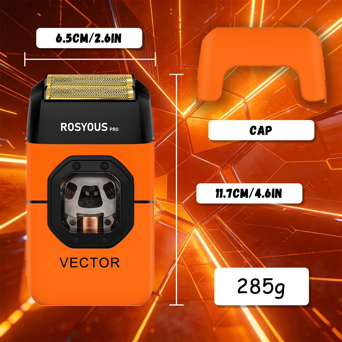 ROSYOUS RS-999 Professional Barber Shaver 13000RPM Magnetic Vector Motor Full Metal with Dock Men's Trimmer Electric Shaver