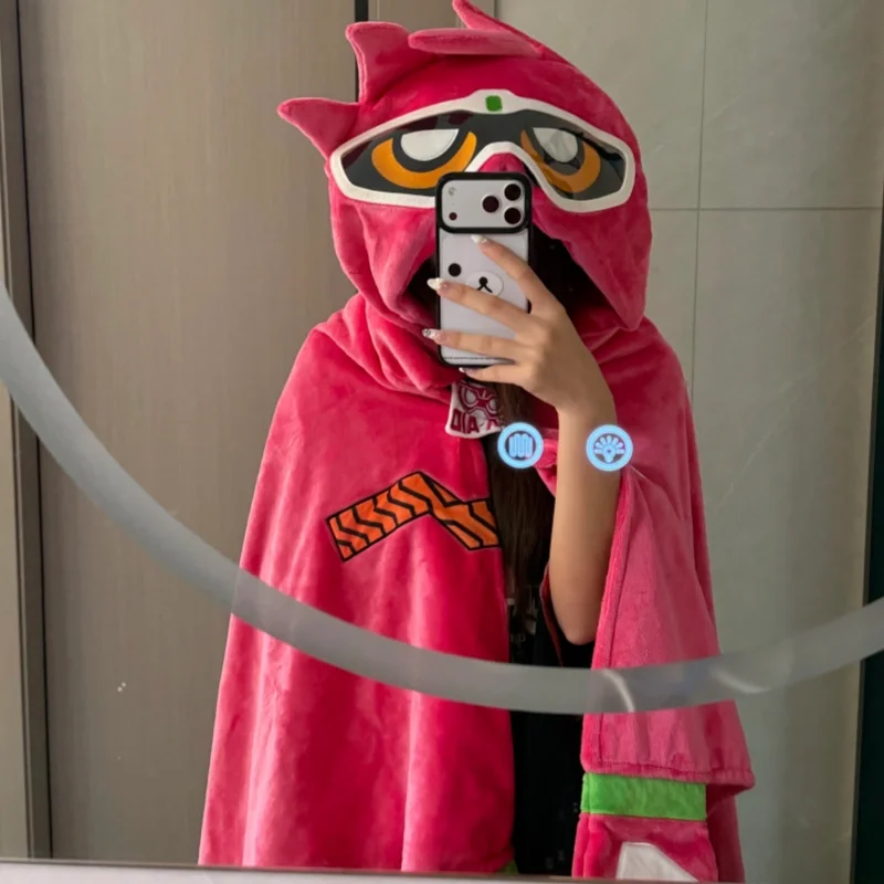 Moeyu Kamen Rider Ex Aid Pink Hooded Air Conditioning Blanket Anime Peripherals Multi Functional Nap Throw Blanket  Gift Toy