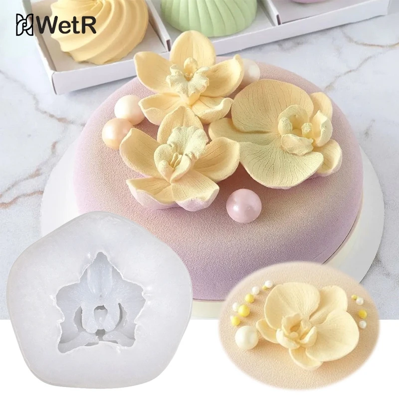 Flower Blossom Silicone Mold Plumeria Orchid Fondant Molds Cake Decorating Tools Cupcake Topper Candy Chocolate Gum Paste Moulds